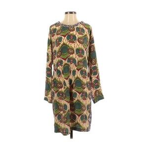 2012 MARNI at H&M Green Purple Multi Batik Print Silk Dress - US 4